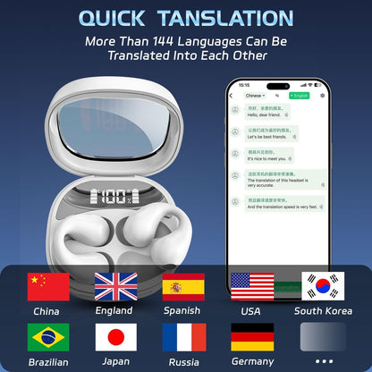 Audífonos Traductor De 144 Idiomas Inglés Español Auriculares Traducción De