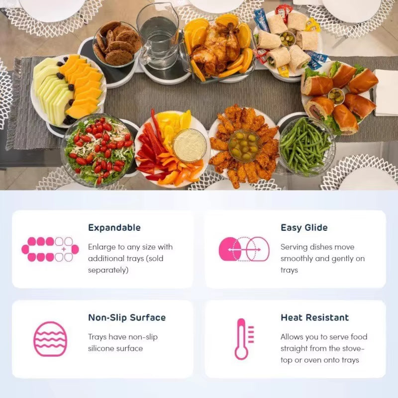 Dining Table Rotating Tray Portable Meal Tray